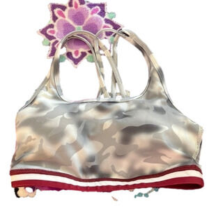 Wear It To Heart Camo Cross-Back Sports Bra Size XS NWT